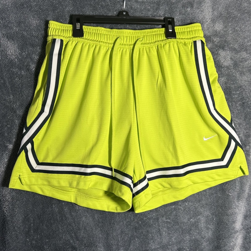 Nike Womens Size M Neon Green Crossover Dri Fit 5" Basketball Athletic Shorts